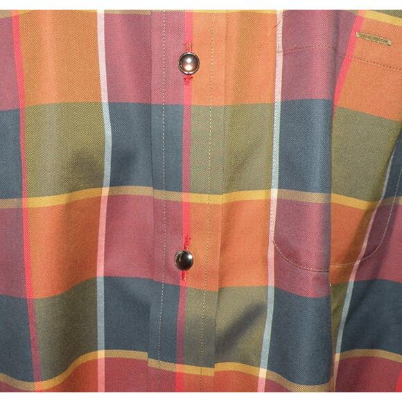 Orvis Men’s Medium Tall MT LS Snap Shirt Multi-Colored Plaid Black Snaps Stretch - Picture 3 of 4